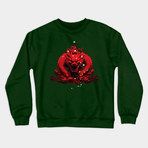 Red Dragon Crewneck Sweatshirt by emma17